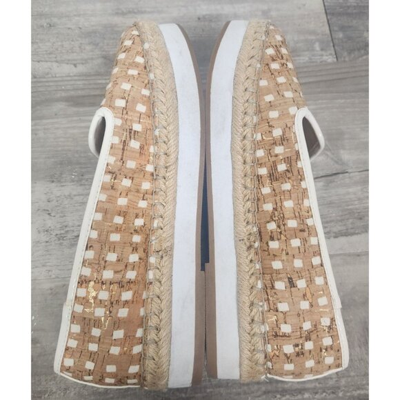 Sondra Roberts Women's Sz. 7 Ellie Cork Metallic Weaved Espadrille Loafers - Picture 8 of 10